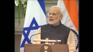 PM Narendra Modi with the President of Israel, Mr. Reuven Rivlin at Joint Press Statement | PMO