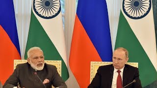PM Modi at Exchange of Agreements and Press Statements with President of the Russia Vladimir Putin