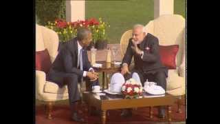 PM Modi and Obama walk the talk at Hydrabad House | PMO