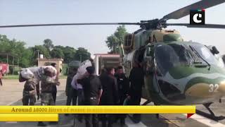 3 Cheetah helicopters carry essential items to flood-affected areas in Punjab