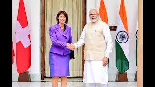 PM Modi with Swiss President Mrs. Doris Leuthard at Joint Press Statements | PMO