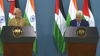 PM Modi & President Mahmoud Abbas of Palestine at a Joint Press Meet | PMO