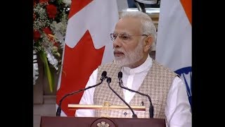 PM Modi's Speech at the Joint Press Meet with Canadian Prime Minister Trudeau | PMO