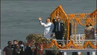 PM Modi and French President Macron take a Boat Ride along the Ghats of the Ganga | PMO