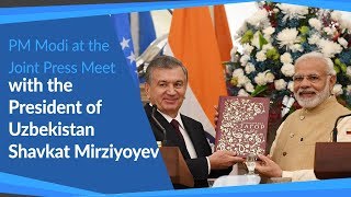 PM Modi at the Joint Press Meet with President of Uzbekistan Shavkat Mirziyoyev | PMO