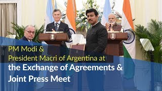 PM Modi & President Mauricio Macri of Argentina at Exchange of Agreements & Joint Press Meet | PMO