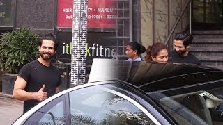 Shahid Kapoor Along With Wife Mira Rajput Spotted At I Think Fitness Juhu