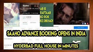 Saaho Record Breaking Advance Booking STARTED In Hindi, Shows Housefull In Hyderabad In Few Minutes