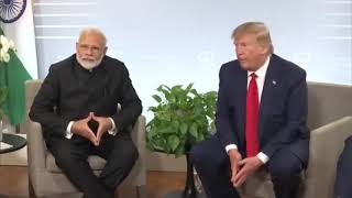 PM Modi & President Trump at media interaction post bilateral meeting at G7 Summit in France