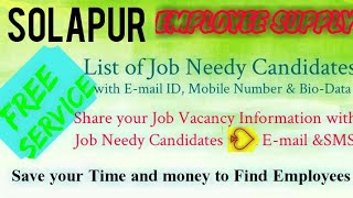 SOLAPUR   EMPLOYEE SUPPLY   ! Post your Job Vacancy ! Recruitment Advertisement ! Job Information 12