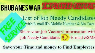 BHUBANESWAR     EMPLOYEE SUPPLY   ! Post your Job Vacancy ! Recruitment Advertisement ! Job Informat