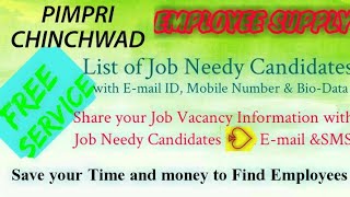 PIMPRI CHINCHWAD    EMPLOYEE SUPPLY   ! Post your Job Vacancy ! Recruitment Advertisement ! Job Info