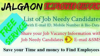 JALGAON   EMPLOYEE SUPPLY   ! Post your Job Vacancy ! Recruitment Advertisement ! Job Information 12