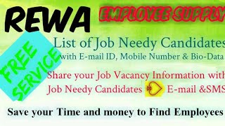 REWA   EMPLOYEE SUPPLY   ! Post your Job Vacancy ! Recruitment Advertisement ! Job Information