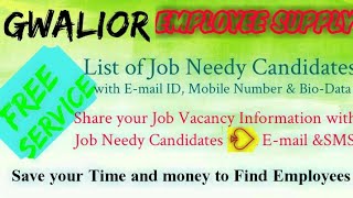 GWALIOR   EMPLOYEE SUPPLY   ! Post your Job Vacancy ! Recruitment Advertisement ! Job Information 12