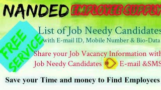 NANDED    EMPLOYEE SUPPLY   ! Post your Job Vacancy ! Recruitment Advertisement ! Job Information 12