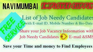 NAVI  MUMBAI   EMPLOYEE SUPPLY   ! Post your Job Vacancy ! Recruitment Advertisement ! Job Informati