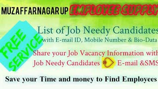 MUZAFFARNAGAR UP   EMPLOYEE SUPPLY   ! Post your Job Vacancy ! Recruitment Advertisement ! Job Infor