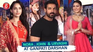 Nora Fatehi, John Abraham & Urvashi Rautela Have A Blast During Ganpati Darshan