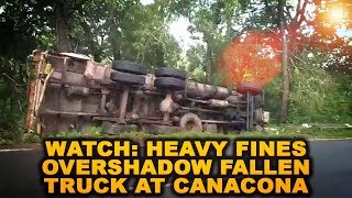 WATCH: Heavy Fines overshadow Fallen Truck at Canacona