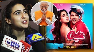 Sara Ali Khan Reaction On PM Narendra Modi Supports Her Film Coolie No. 1 | Varunn Dhawan