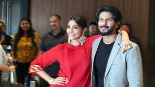 Sonam Kapoor With Dulquer Salmaan Promoting Their Film The Zoya Factor At Juhu