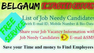BELGAUM   EMPLOYEE SUPPLY   ! Post your Job Vacancy ! Recruitment Advertisement ! Job Information 12