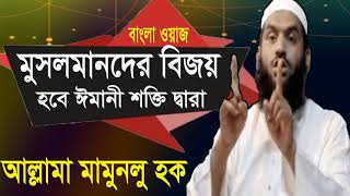 Bangla Waz 2019 New | মুসলমানদের বিজয় হবে ইমানী শক্তি দ্বারা । বাংলা ওয়াজ আল্লামা মামুনুল হক