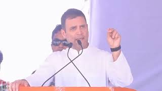 Congress President Rahul Gandhi addressing a public meeting in Vijayawada, Andhra Pradesh