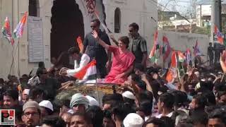 Congress General Secretary Priyanka Gandhi holds a road show at Saharanpur