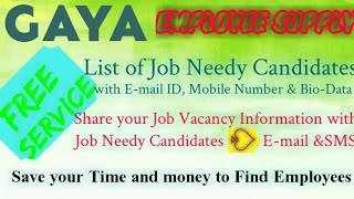 GAYA   EMPLOYEE SUPPLY   ! Post your Job Vacancy ! Recruitment Advertisement ! Job Information 1280x