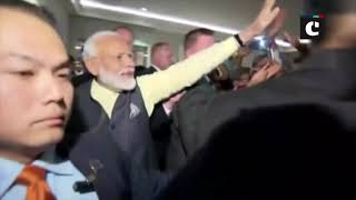 Indian Diaspora greets PM Modi on his arrival in New York