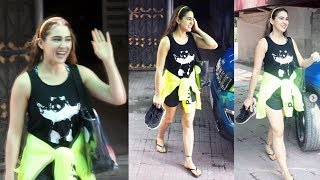 Beautiful Sara Ali Khan Spotted At Pilates Classes Andheri