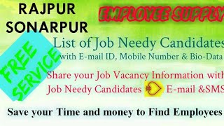 RAJPUR SONARPUR    EMPLOYEE SUPPLY   ! Post your Job Vacancy ! Recruitment Advertisement ! Job Infor
