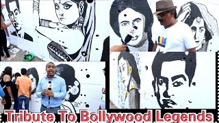 Tribute To Bollywood  Legendary Actors And Actresses By Mural Artist Ranjeet Dahiya And His Team
