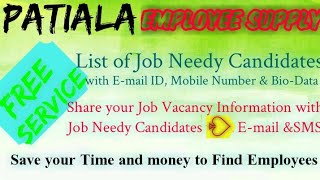 PATIALA    EMPLOYEE SUPPLY   ! Post your Job Vacancy ! Recruitment Advertisement ! Job Information 1