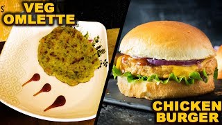 How To Make Chicken Burger | Veg Omlette | Tiffin Box Ideas