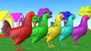 Learn Colors Learn Animals With Chicken Eating Fruits - Learning Videos Para Niños.
