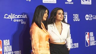 Priyanka Chopra And Parineeti Chopra At The Red Carpet Of NBA India Games 2019