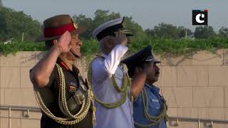 Air Force Day 2019: Service Chiefs pay floral tributes at National War Memorial in Delhi