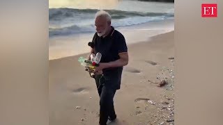 PM Modi plogs at Mamallapuram beach in Tamil Nadu, shares video