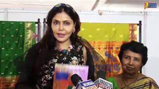 Nisha Jamvwal,  Kiran Shantaram at the launch of 'Jartari Paithani' book  at  New Wave Paithani Fest