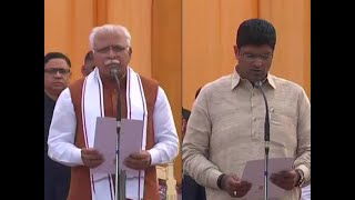 Manohar Lal Khattar takes oath as Haryana CM for second term, Dushyant Chautala to be Dy CM