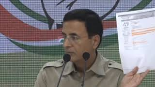 Randeep Singh Sujewala addresses media at Congress HQ on the WhatsApp-Pegasus Spying Row