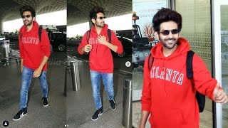 Stylish Kartik aaryan Spotted Leaving For Chandigarh At Mumbai Airport
