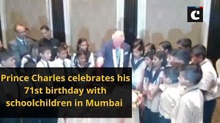 Prince Charles celebrates his 71st birthday with schoolchildren in Mumbai