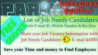 PARIS    Employee SUPPLY ☆ Post your Job Vacancy 》Recruitment Advertisement ◇ Job Information ☆□●○°•