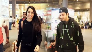 Street Dancer Jodi Shraddha Kapoor And Varun Dhawan Spotted At Mumbai Airport