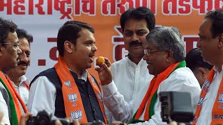 BJP workers celebrate at party office in Mumbai, Devendra Fadnavis promises stable govt