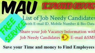 MAU      EMPLOYEE SUPPLY   ! Post your Job Vacancy ! Recruitment Advertisement ! Job Information 128